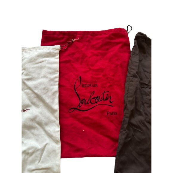 LOUBOUTIN GUCCI FERRAGAMO Lot of 3 Shoe Dustbags - Picture 2 of 6